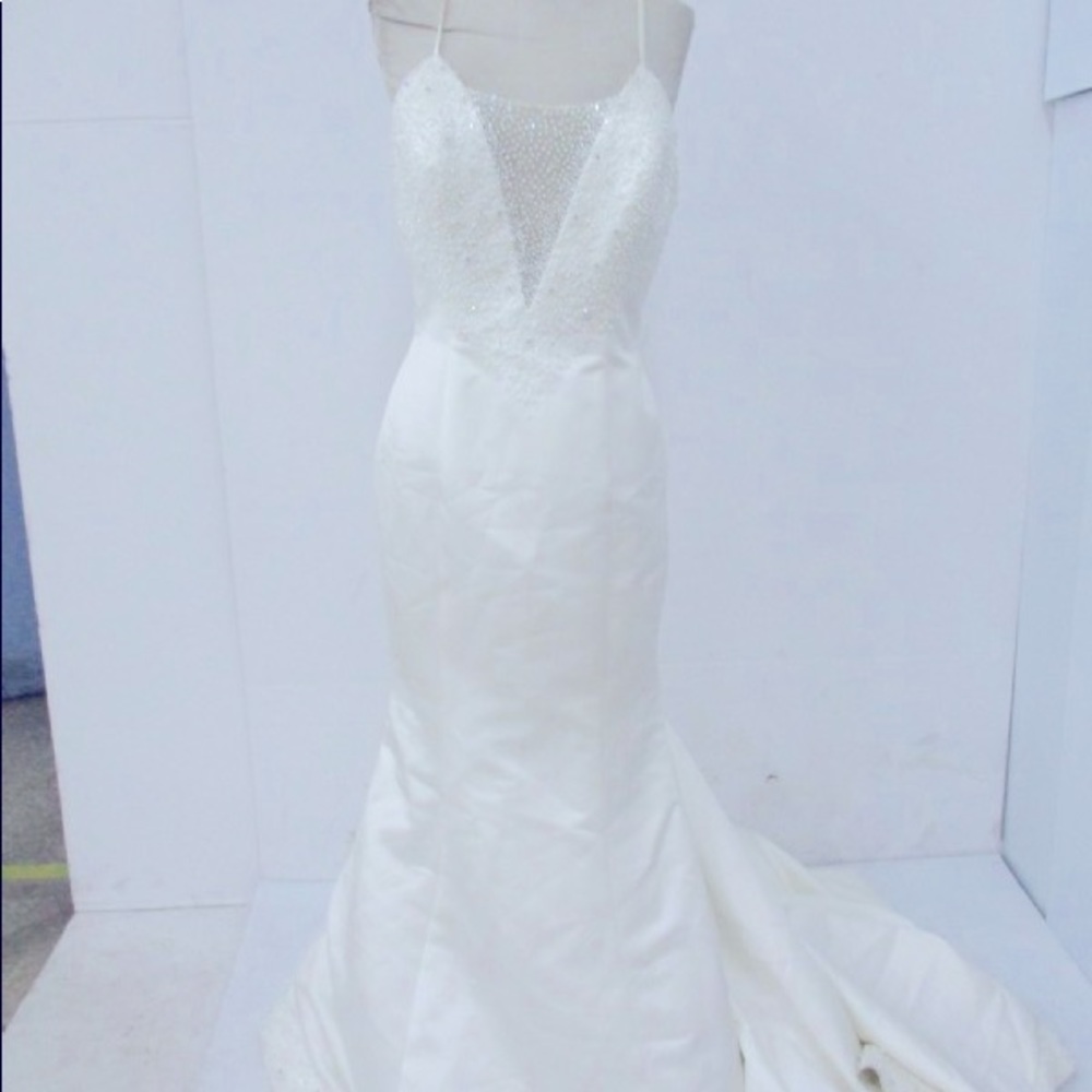 Emme Bridal Beaded Plunge Wedding Dress